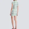 Sleeveless plaid tweed top