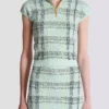 Sleeveless plaid tweed top