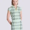 Sleeveless plaid tweed top