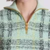 Sleeveless plaid tweed top
