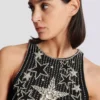 Stars embroidered short dress