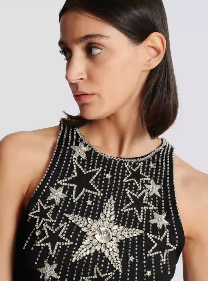Stars embroidered short dress