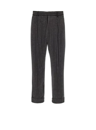 Straight-leg trousers with crystal stripes