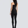 Stretch trousers with belt