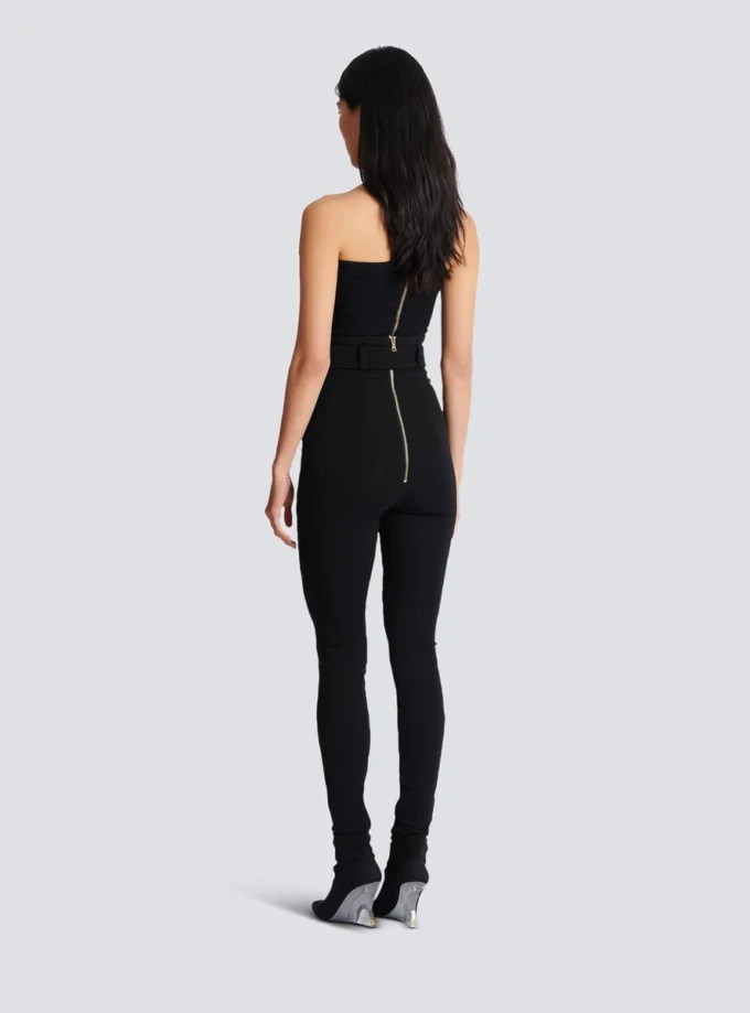 Stretch trousers with belt