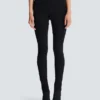 Stretch trousers with belt