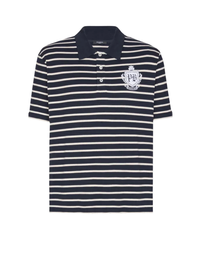 Striped College Emblem polo