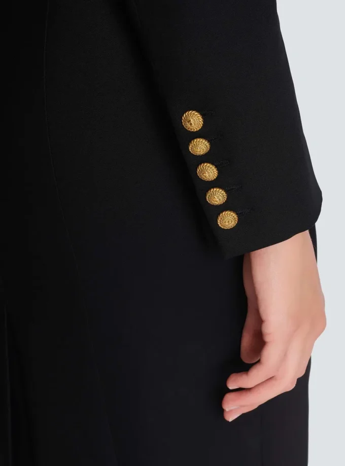 Structured Crepe Long Dress