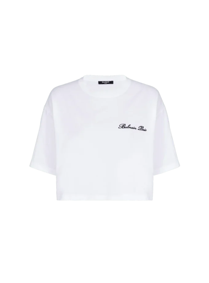 T-shirt with Balmain Signature embroidery