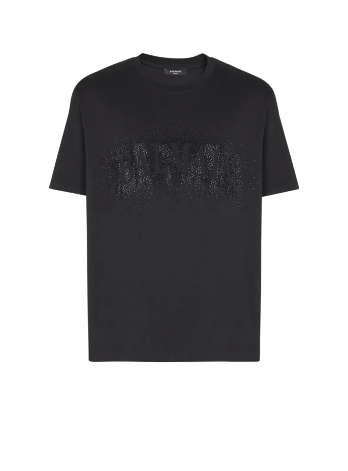 T-shirt with embroidered crystal spray effect