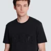 T-shirt with embroidered crystal spray effect
