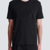 T-shirt with embroidered crystal spray effect