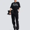 T-shirt with leopard print