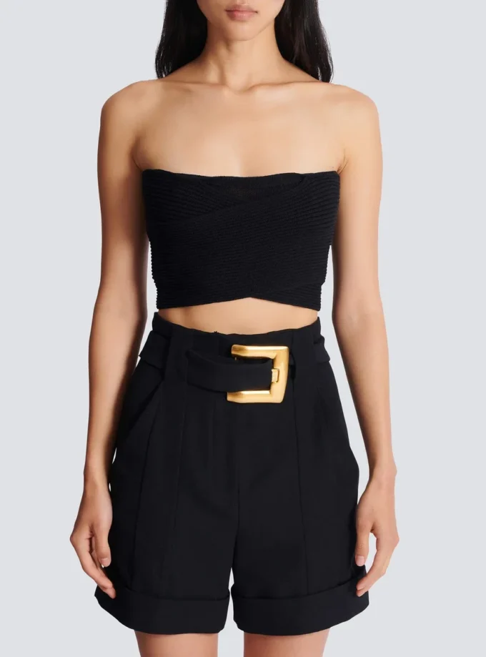 Tube-knit bra top