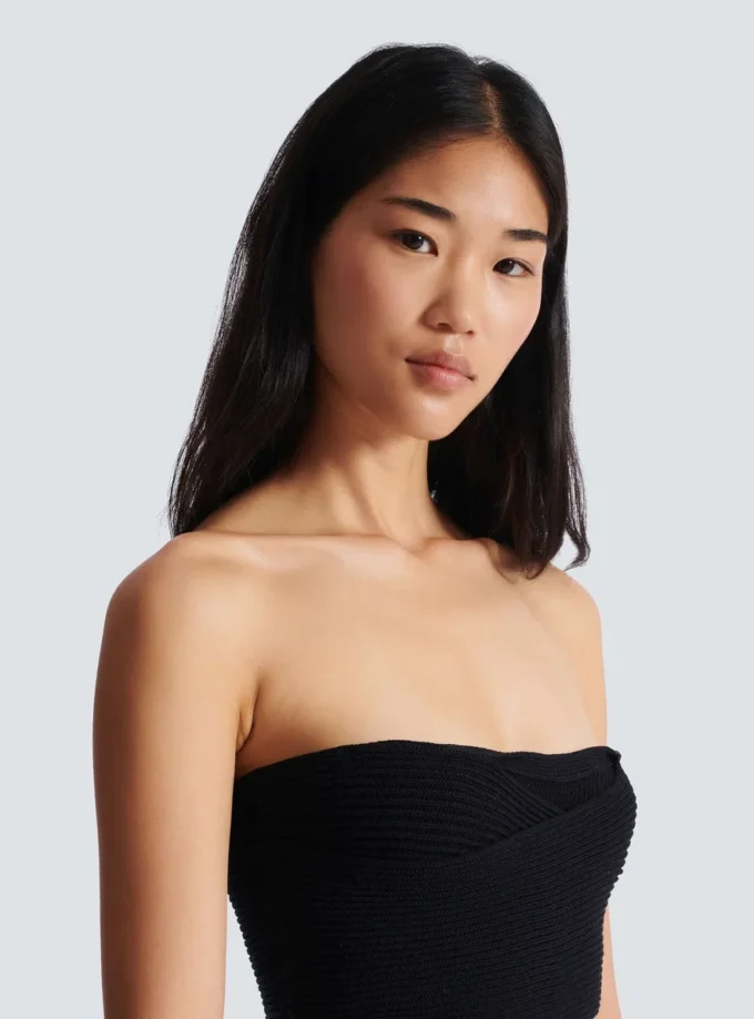 Tube-knit bra top