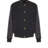Varsity jacket in grain de poudre wool and satin