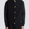Varsity jacket in grain de poudre wool and satin