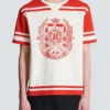 Varsity T-shirt with Balmain Écusson print