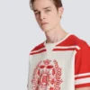 Varsity T-shirt with Balmain Écusson print