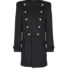 Wool and cashmere coat with detachable bib front