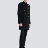Wool and cashmere coat with detachable bib front