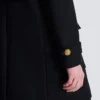 Wool and cashmere coat with detachable bib front