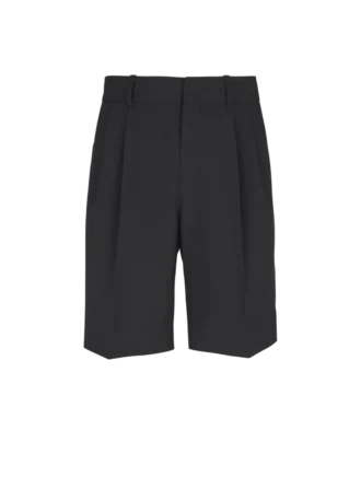 Wool darted Bermuda shorts