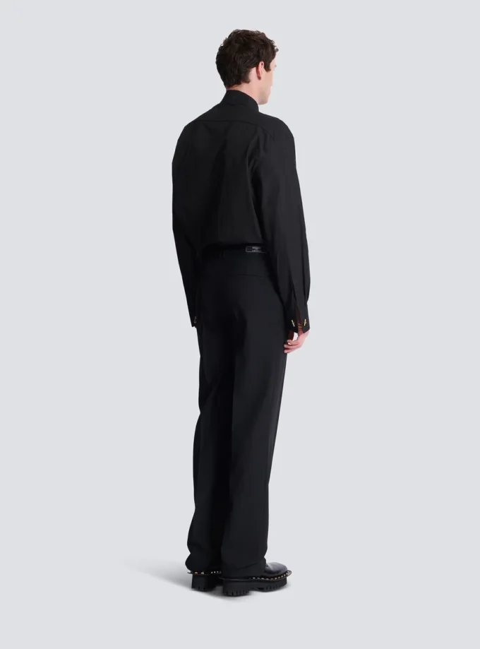 Wool straight-leg trousers