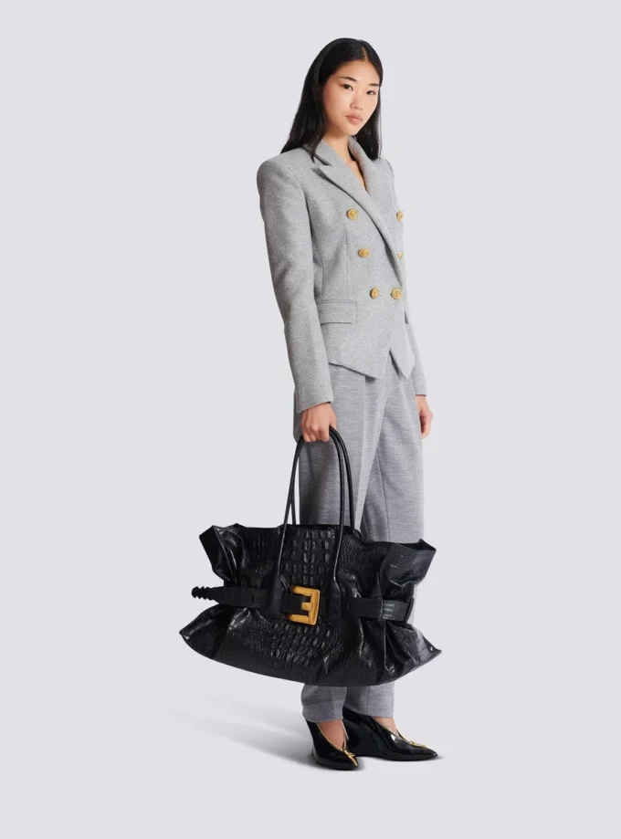 XL Anthem bag in embossed crocodile-print calfskin XL Anthem bag in embossed crocodile-print calfskin