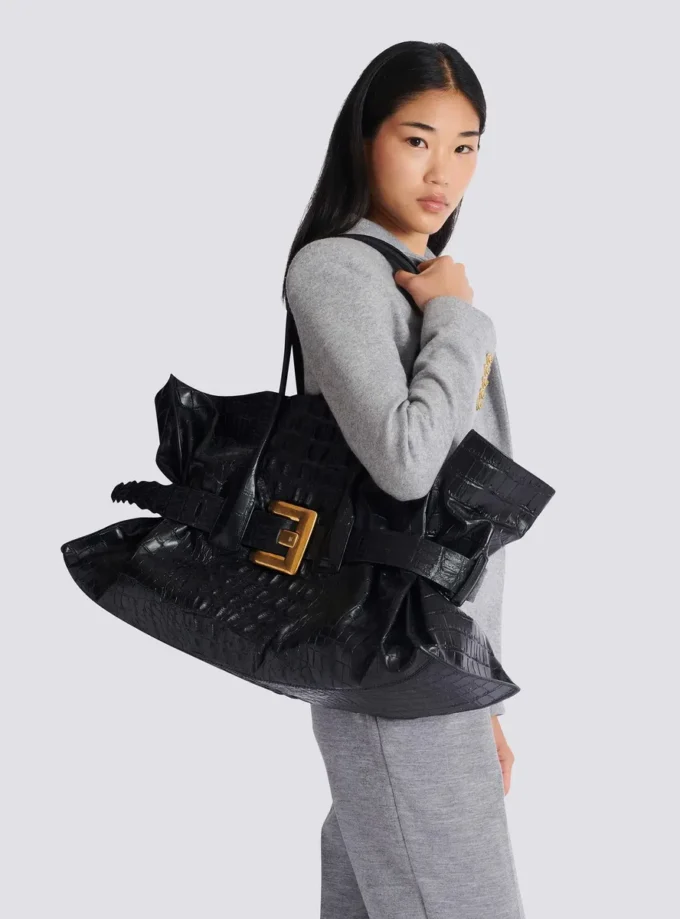 XL Anthem bag in embossed crocodile-print calfskin XL Anthem bag in embossed crocodile-print calfskin