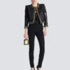 Zipped slim-fit grain de poudre trousers Zipped slim-fit grain de poudre trousers